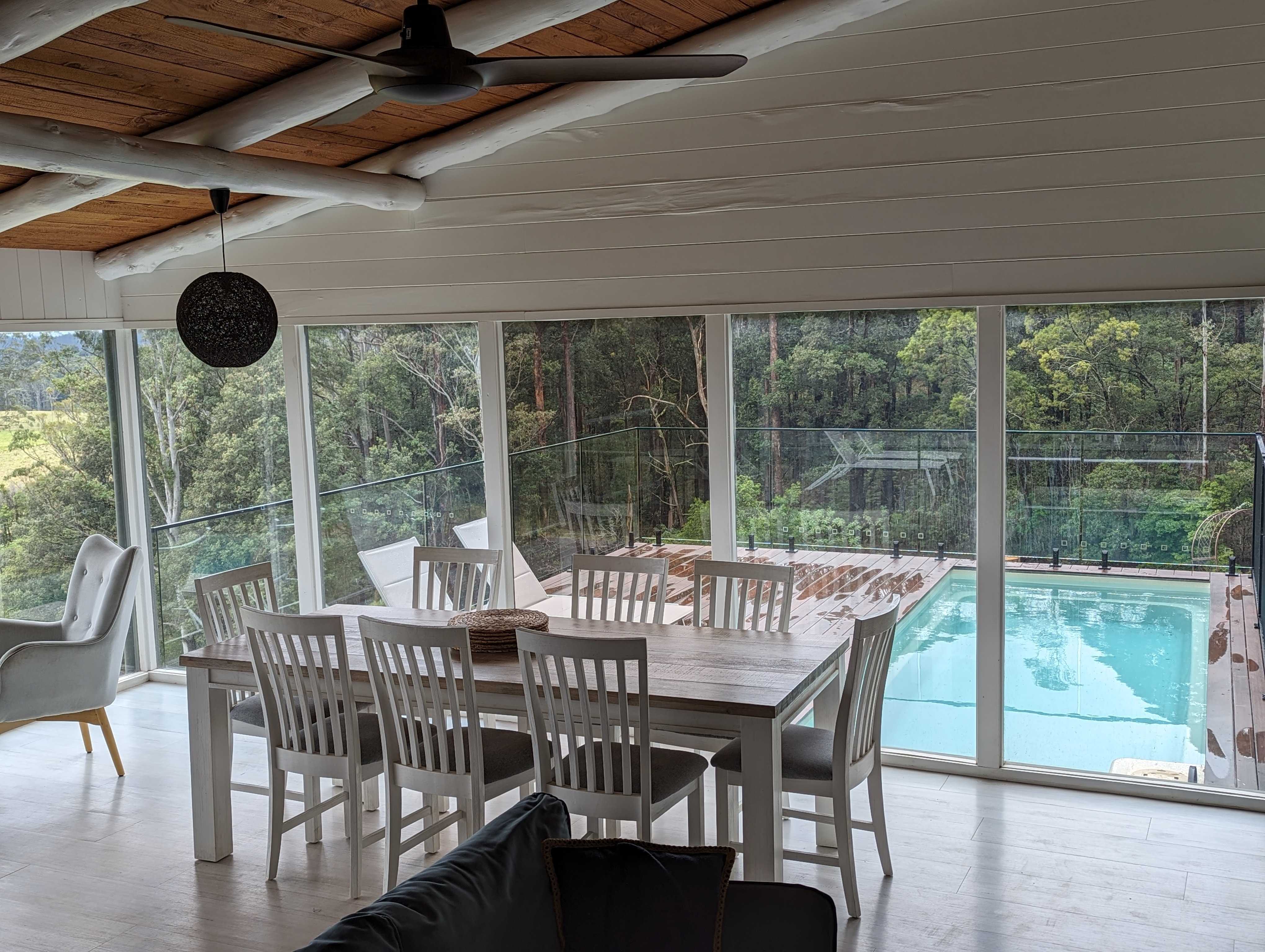 Dining Room with Pool View